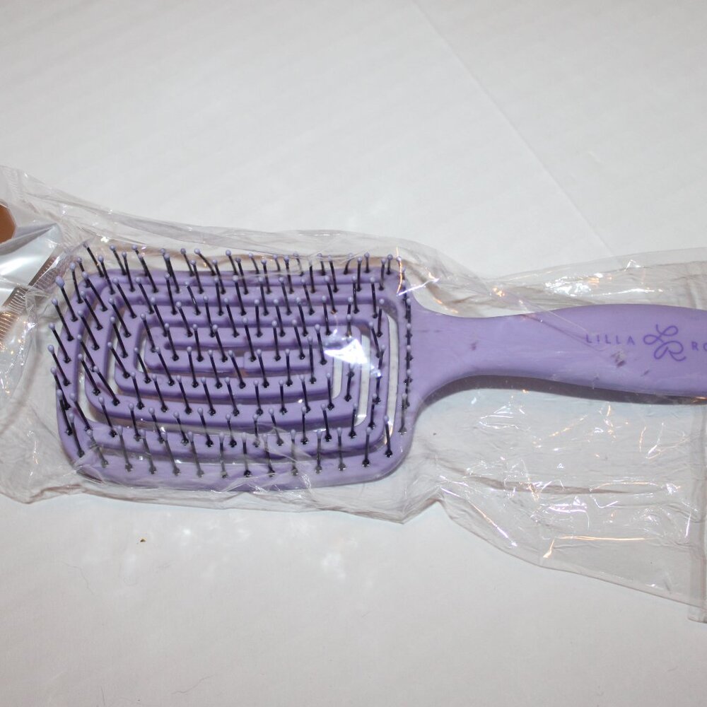 Lilla Rose Hair Brush Purse Size Hairbrush Purple Handle Accessory - Picture 3 of 5